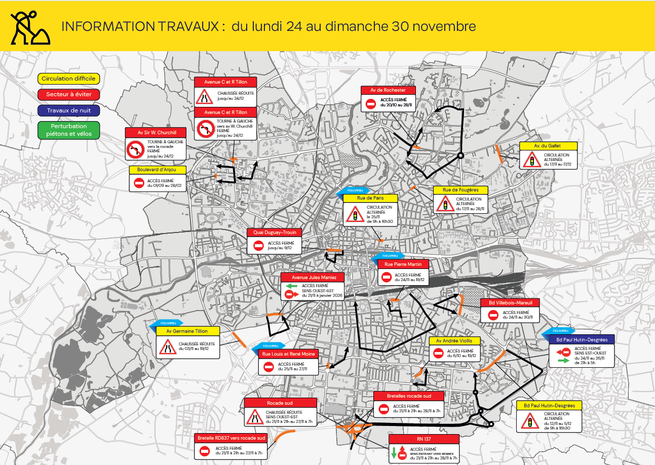 Carte des travaux Rennes