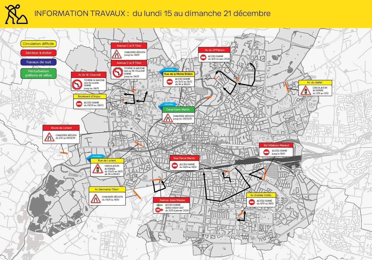 Carte des travaux Rennes