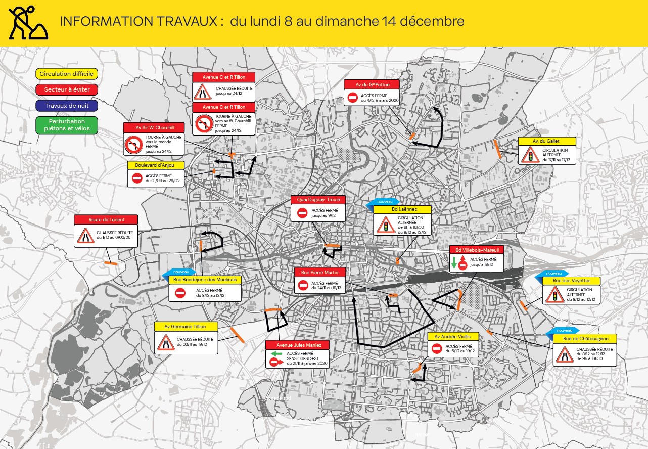 Carte des travaux Rennes