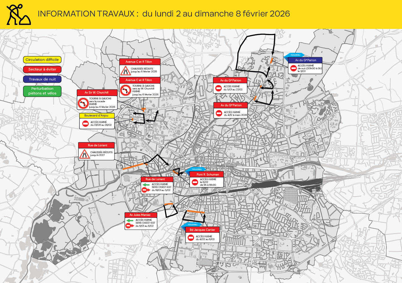 Carte des travaux Rennes