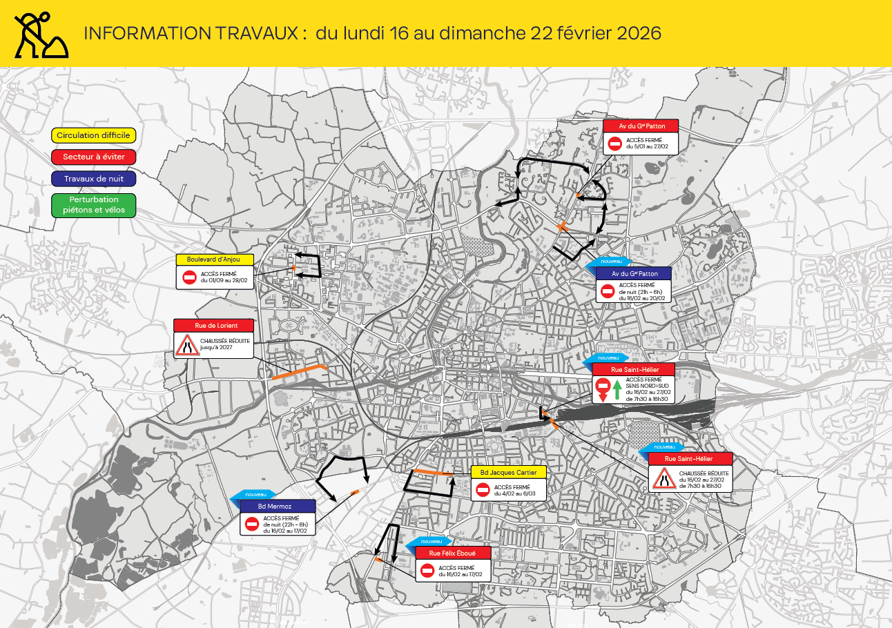 Carte des travaux Rennes