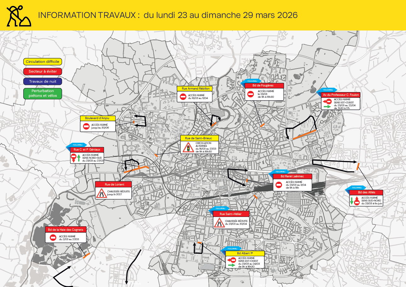Carte des travaux Rennes