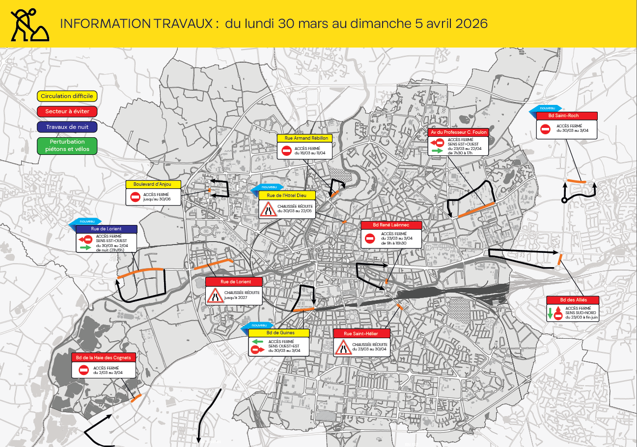 Carte des travaux Rennes