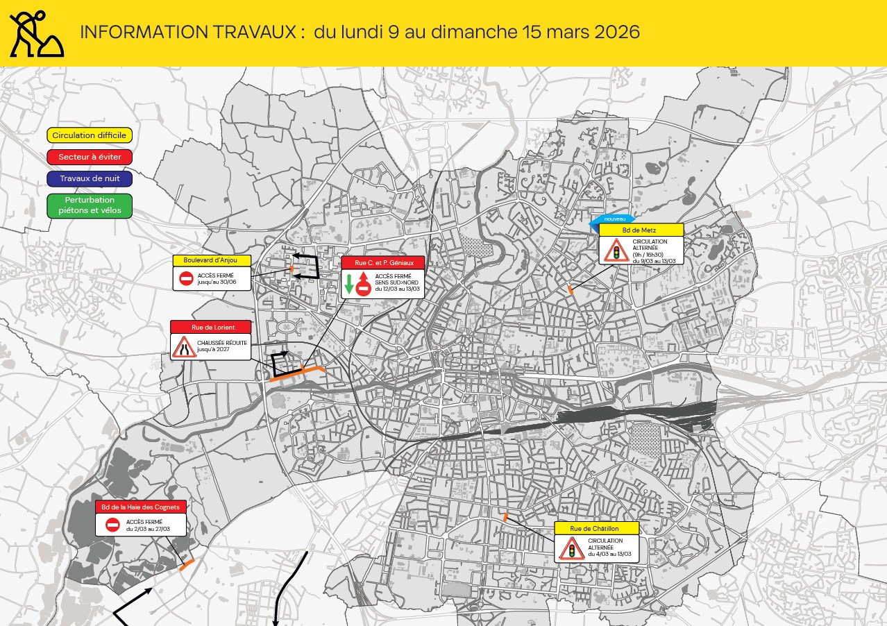 Carte des travaux Rennes