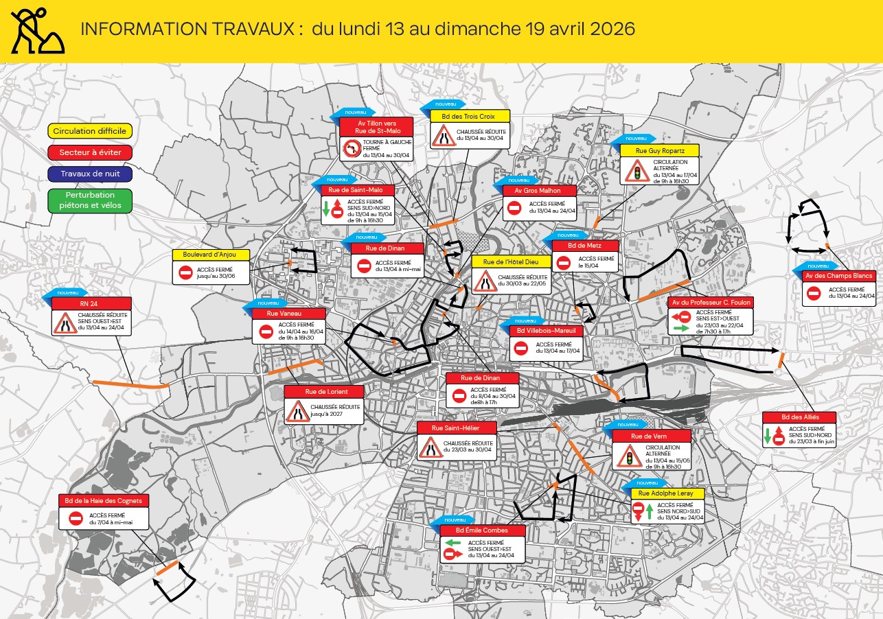 Carte des travaux Rennes
