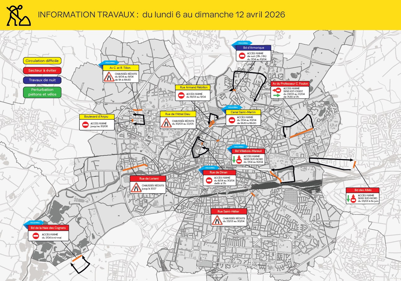Carte des travaux Rennes
