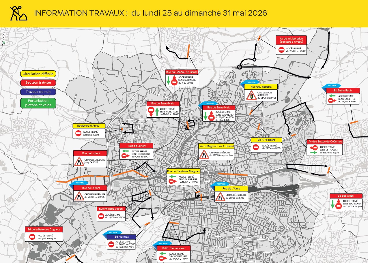Carte des travaux Rennes