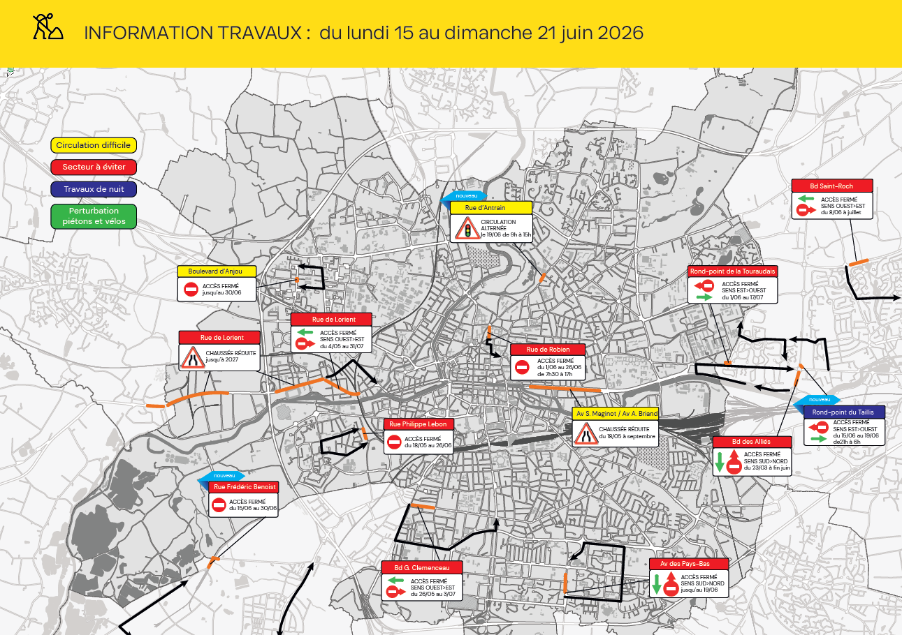 Carte des travaux Rennes