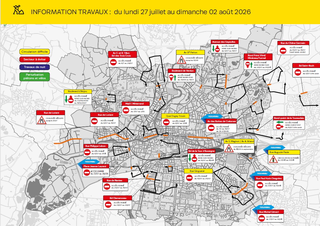 Carte des travaux Rennes