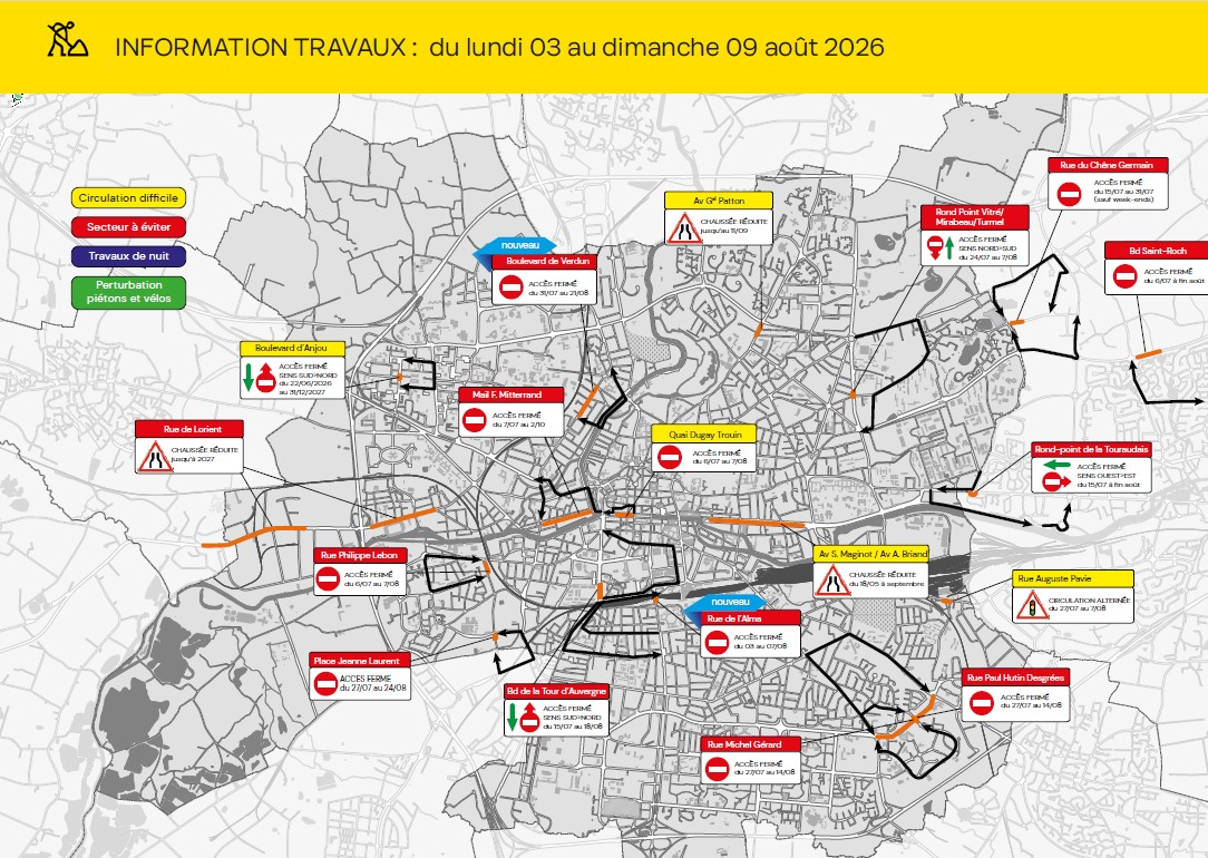 Carte des travaux Rennes