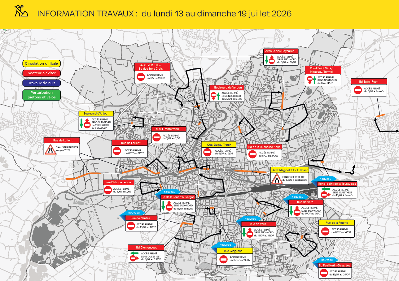 Carte des travaux Rennes