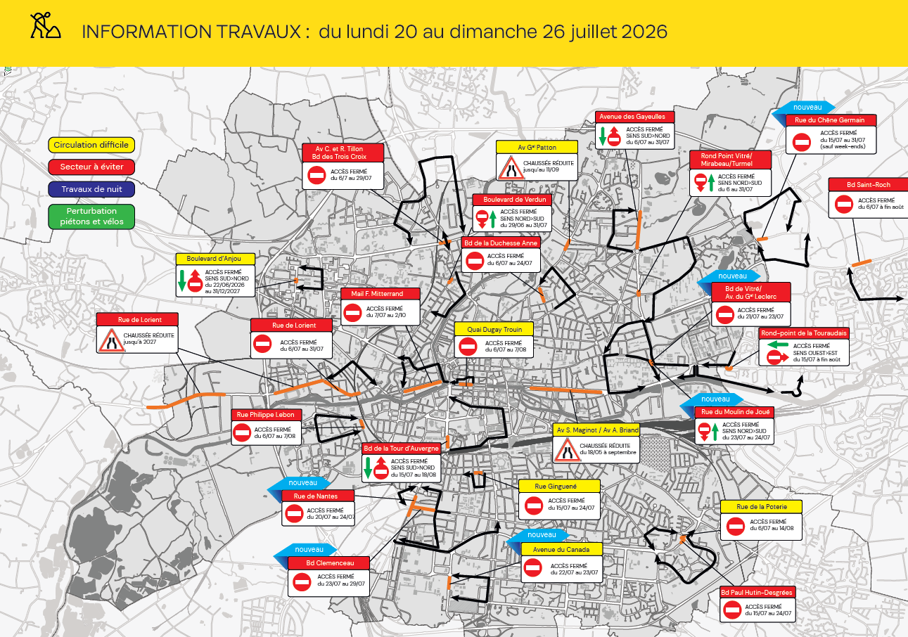 Carte des travaux Rennes