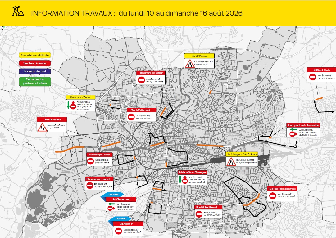 Carte des travaux Rennes