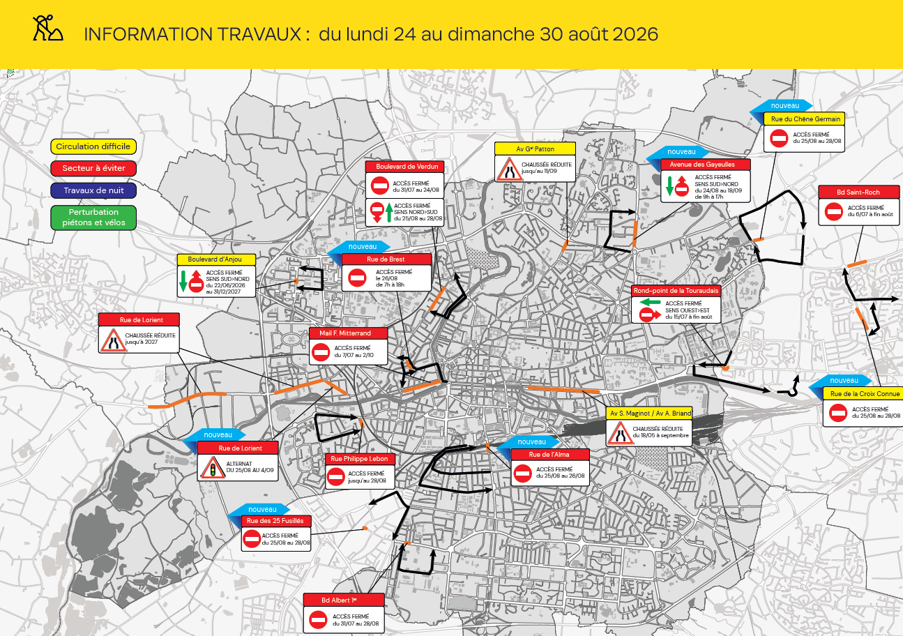 Carte des travaux Rennes