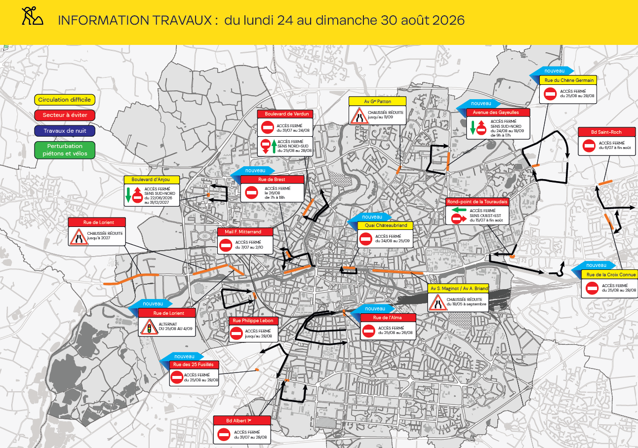 Carte des travaux Rennes