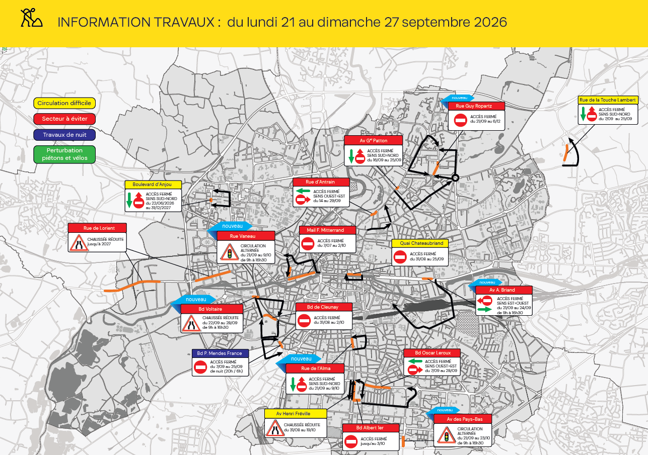 Carte des travaux Rennes