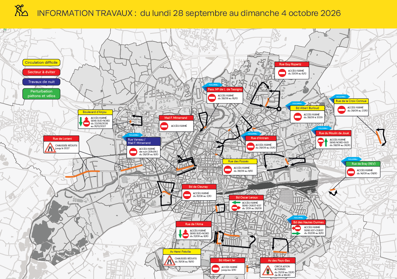 Carte des travaux Rennes