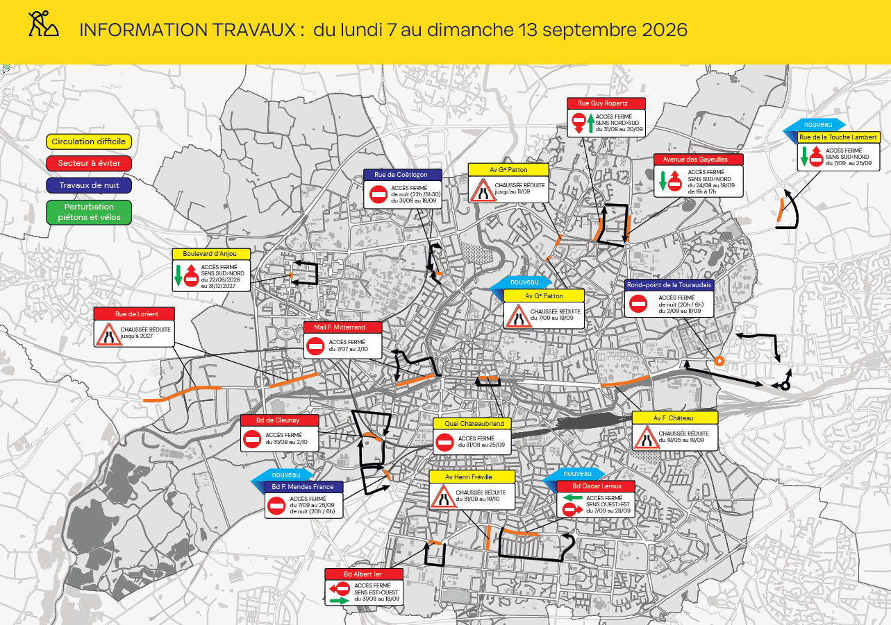Carte des travaux Rennes