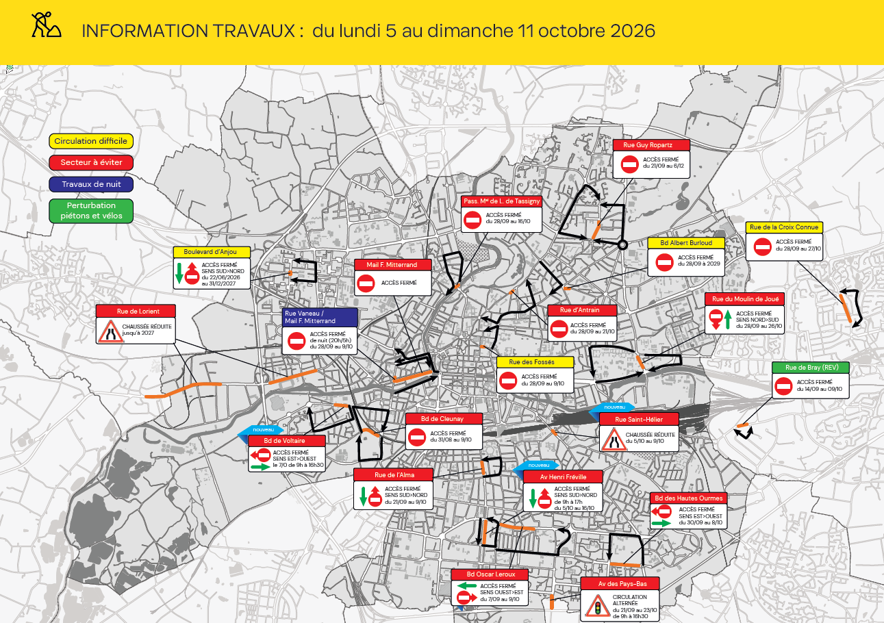 Carte des travaux Rennes