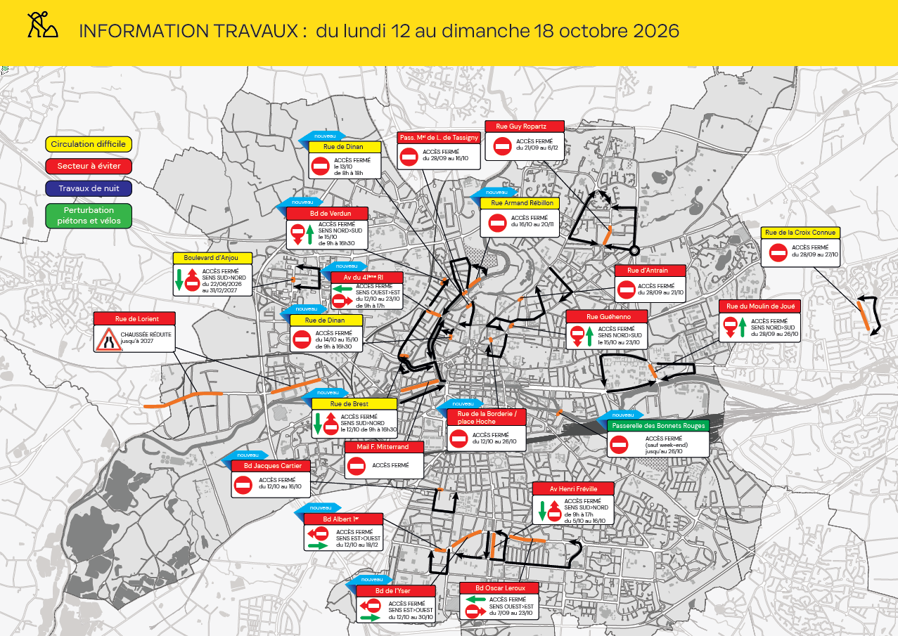 Carte des travaux Rennes