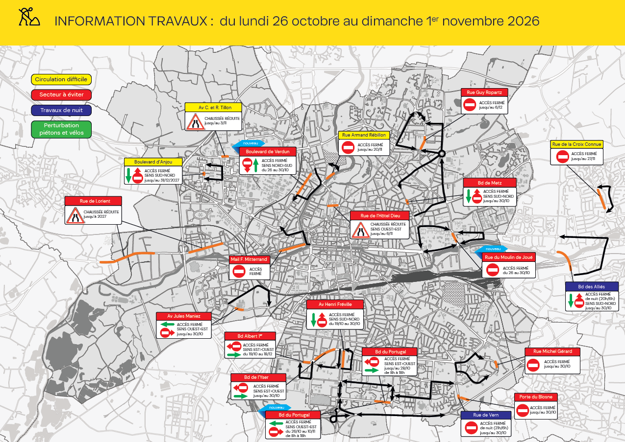Carte des travaux Rennes